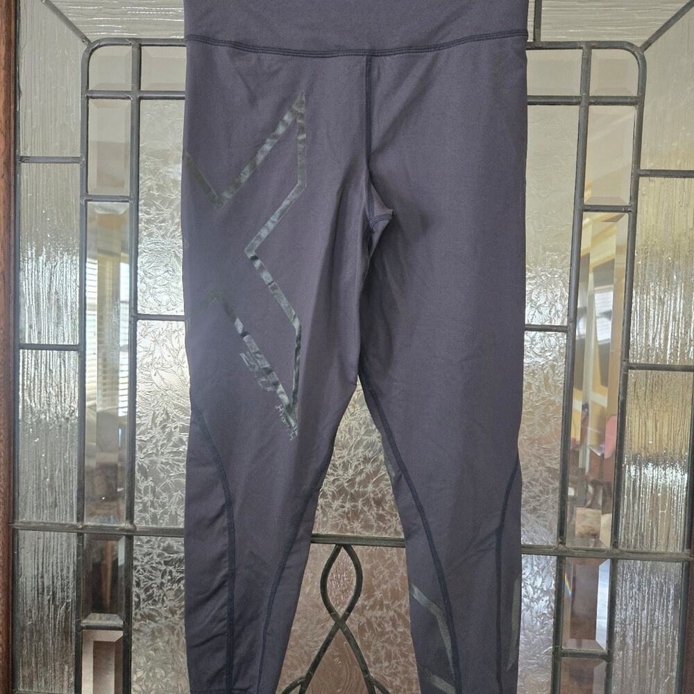 2XU Hyoptik Gray Performance Tights Athletic Running Workout Pants
